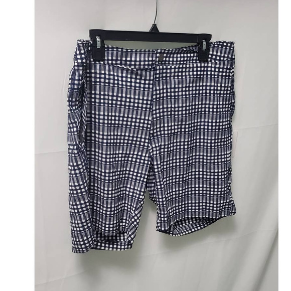 Onia $195 Calder 7.5" Novelty Plaid Swim Trunks in Navy/White ~ Men's Size XL